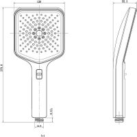 Ручной душ Vincea Inspire VSHN-3I4HGM Вороненая сталь — фото 6, Лейки для душа