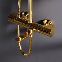 Товар: Душевая система AM.PM X-Joy F0785A599 с термостатом Золото - фото 8 Душевая система AM.PM X-Joy F0785A599 с термостатом Золото — фото 8, Душевые стойки