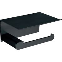 Держатель туалетной бумаги Nofer Capri 16228.N с полкой Черный матовый — фото 1, Держатели туалетной бумаги