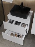 Товар: Тумба с раковиной Orange Line 60 Li-60TuwMDF+B01-475MB подвесная Белая матовая - фото 4 Тумба с раковиной Orange Line 60 Li-60TuwMDF+B01-475MB подвесная Белая матовая — фото 4, Мебель для ванной