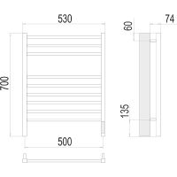Товар: Электрический полотенцесушитель Terminus Сицилия П9 500х700 4670078526311 Хром - фото 4 Электрический полотенцесушитель Terminus Сицилия П9 500х700 4670078526311 Хром — фото 4, Электрические полотенцесушители