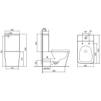 Унитаз компакт Abber Rechteck AC1210TMW Белый матовый с бачком и сиденьем Микролифт — фото 11, Напольные унитазы