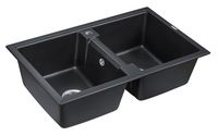 Кухонная мойка Paulmark Tandem 80/2 PM238150-BLM Черный металлик — фото 2, Кухонные мойки