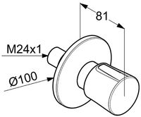 Запорный вентиль Kludi Balance 528150575 Хром — фото 5, Комплектующие для душевого оборудования
