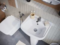 Товар: Раковина Santek Лонги 45 1WH501753 Белая - фото 11 Раковина Santek Лонги 45 1WH501753 Белая — фото 11, Раковины напольные