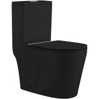 Унитаз моноблок SantiLine SL-5029MB Черный матовый с бачком и сиденьем Микролифт — фото 1, Напольные унитазы
