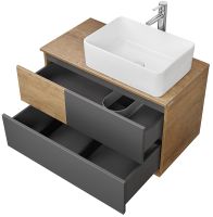 Товар: Тумба под раковину Aquaton Терра 85 1A247201TEKA0 подвесная Дуб кантри Антрацит - фото 5 Тумба под раковину Aquaton Терра 85 1A247201TEKA0 подвесная Дуб кантри Антрацит — фото 5, Мебель для ванной