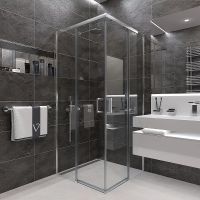 Душевой уголок Veconi Rovigo RV-47 90x90 RV47-90-01-C4 профиль Хром стекло прозрачное — фото 1, Квадратные душевые уголки