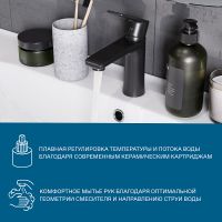 Смеситель для раковины Santek Арма WH5A02007N001 Черный матовый — фото 5, Смесители