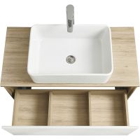 Тумба под раковину Aquaton Либерти 90 1A279901LYC70 подвесная Дуб эльвезия Белая — фото 20, Тумбы под раковину