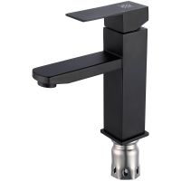 Смеситель для раковины Ростовская Мануфактура Сантехники SUS125BL-001F Черный матовый — фото 1, Смесители