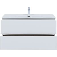 Товар: Тумба под раковину Aquanet Алвита New 100 277518 подвесная Белая матовая - фото 6 Тумба под раковину Aquanet Алвита New 100 277518 подвесная Белая матовая — фото 6, Мебель для ванной