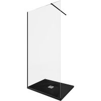 Душевая перегородка Allen Brau Infinity 1 100 3.21015.BBA профиль Черный браш стекло прозрачное — фото 2, Душевые перегородки