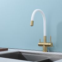 Смеситель для кухни Splenka S70.64.03 Золото матовое Белый — фото 16, Смесители для кухни