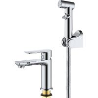 Смеситель для раковины Splenka S05.12 с гигиеническим душем Хром — фото 1, Смесители для раковины