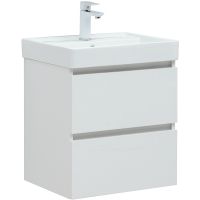 Тумба под раковину Aquanet Вега 50 подвесная Белый глянец арт-308332 — фото 1, Тумбы под раковину