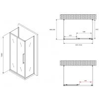 Душевой уголок Abber Schwarzer Diamant 100x90 AG30100BMH-S90BM-S90BM профиль Черный стекло матовое — фото 5, Душевые уголки