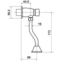 Товар: Смывное устройство для писсуара Laguraty 106T Хром - фото 2 Смывное устройство для писсуара Laguraty 106T Хром — фото 2, Комплектующие для туалета