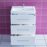 Тумба под раковину СанТа Омега 60 207046 Белая — фото 3, Тумбы под раковину