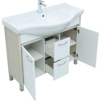 Тумба под раковину Aquanet Донна 100 274164 Белый дуб Белая — фото 7, Тумбы под раковину