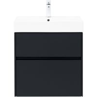 Тумба с раковиной Aquanet Бруклин 60 312875 подвесная Антрацит матовый — фото 2, Тумбы с раковиной