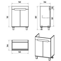 Тумба с раковиной Misty Сканди 60 УТ000023167 Белый Дуб крафт золотой Антрацит — фото 8, Мебель для ванной