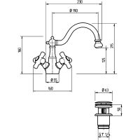 Смеситель для биде Migliore Provance 19462 Бронза — фото 2, Смесители