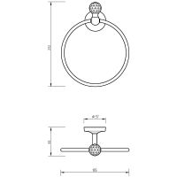 Кольцо для полотенец Migliore Amerida 16599 Золото с кристаллом Swarovski — фото 4, Полотенцедержатели
