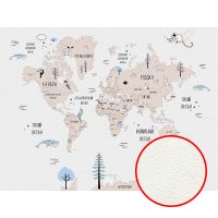 Фреска детская Ortograf Little Friends 34378 Фактура флок FLK Флизелин (4*3) Серый/Бежевый, Карты — фото 1, Фрески