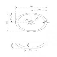 Раковина-чаша Abber Kristall 60 AT2810Topas Оранжевая — фото 4, Раковины накладные