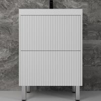 Тумба под раковину Style Line Стокгольм 60 ЛС-00002333 Белый рифленый софт — фото 1, Мебель для ванной