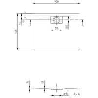 Акриловый поддон для душа Villeroy&Boch Architectura Metalrim 90x70 UDA9070ARA215V-01 Альпийский белый — фото 2, Акриловые душевые поддоны