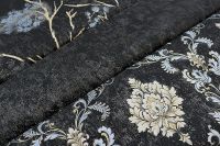 Обои Emiliana Parati Damasco Reale 73430 Винил на флизелине (1,06*10,05) Черный, Штукатурка — фото 2, Обои для стен