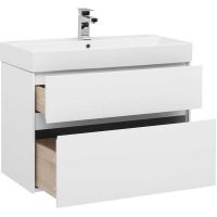 Тумба с раковиной Aquanet Бруклин 85 212598 подвесная Белая — фото 2, Тумбы с раковиной