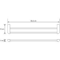 Полотенцедержатель WasserKRAFT Kammel K-8340W двойной Белый матовый — фото 3, Полотенцедержатели