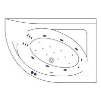 Акриловая ванна Excellent Aquarella 150x100 R WAEX.ARP15.ULTRA.CR с гидромассажем — фото 9, Ванны