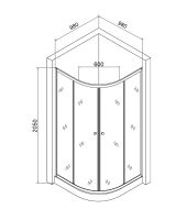 Душевой уголок Orange E01-100TB 100x100 профиль Черный стекло прозрачное — фото 8, Душевые уголки четверть круга