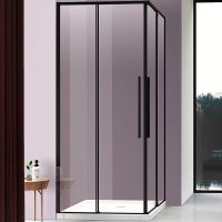 Душевой уголок Vincea Slim-N 100x90 VSS-4SN9010CLB профиль Черный стекло прозрачное — фото 1, Прямоугольные душевые уголки