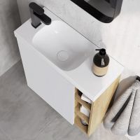 Товар: Корпус тумбы под раковину Aqwella Alba 60 L ALB0106LDD подвесной Дуб Давос - фото 3 Корпус тумбы под раковину Aqwella Alba 60 L ALB0106LDD подвесной Дуб Давос — фото 3, Мебель для ванной