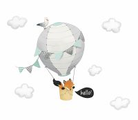 Фреска детская Ortograf Для малышей 33311 Фактура бархат FX Флизелин (3,1*2,7) Белый/Серый, Животные/Воздушные шары — фото 2, Фрески