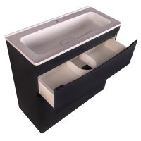 Тумба под раковину Style Line Бергамо 80 СС-00002313 Черная антискрейч — фото 2, Мебель для ванной