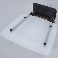 Сиденье для душа Black&White 0883000B Белое матовое крепеж Черный матовый — фото 1, Сиденья