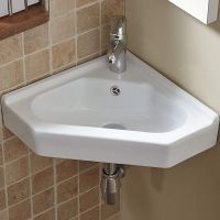 Раковина WeltWasser Aisbach 7012 GL-WT 55 10000008681 угловая Белая глянецевая — фото 1, Мини-раковины