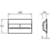 Клавиша смыва Jacob Delafon E4316-CP Хром — фото 5, Кнопки смыва