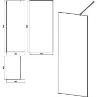 Душевая перегородка STWORKI Берген 80 MV-BE-80-CR профиль Хром глянцевый стекло прозрачное — фото 4, Душевые перегородки