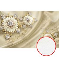 Фреска Ortograf 3D 6657 Фактура бархат FX Флизелин (4,5*2,8) Бежевый, Цветы — фото 1, Фрески