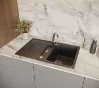 Товар: Кухонная мойка Domaci Бьелла DMC-24 GWS-24-308 Черная - фото 2 Кухонная мойка Domaci Бьелла DMC-24 GWS-24-308 Черная — фото 2, Кухонные мойки