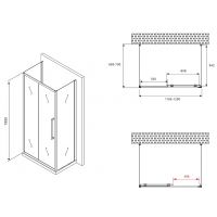 Товар: Душевой уголок Abber Schwarzer Diamant 120x70 AG30120BMH-S70BM-S70BM профиль Черный стекло матовое - фото 5 Душевой уголок Abber Schwarzer Diamant 120x70 AG30120BMH-S70BM-S70BM профиль Черный стекло матовое — фото 5, Душевые уголки