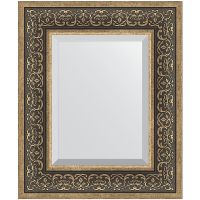 Зеркало Evoform Exclusive 59х49 BY 3371 с фацетом в багетной раме - Вензель серебряный 101 мм — фото 1, Мебель для ванной