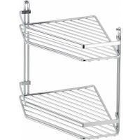 Полка корзина Tekno-tel ES075 угловая Хром — фото 1, Полки для ванной и душа